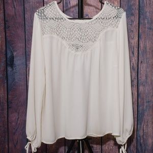 White Lace Top Blouse